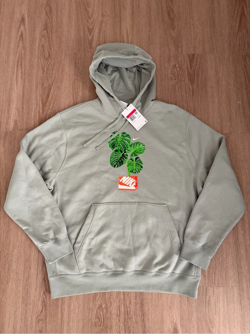 Nike Club Monstera Plants Pullover Hoodie Men’s Size Large